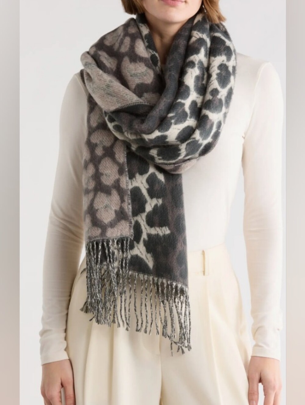 AllSaints Leopard Print Scarf